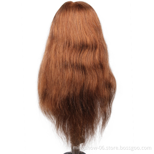 barber hairdressering 24"  long natural training mannequin heads with human hair